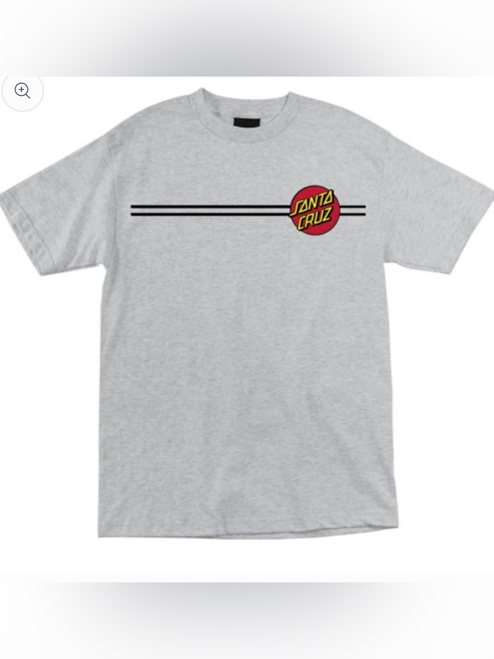 NWT Kids Santa Cruz Skateboards Grey Tee with Red & Yellow Logo/Size Large